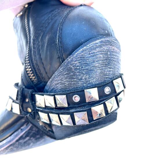 Corral Western Studded Cowgirl Booties Short Boots Black Silver 6.5 Point Toe - Picture 9 of 11
